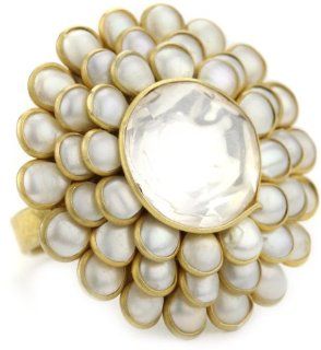 Zariin "The Daisy Flower" Pearl Adjustable Ring Jewelry