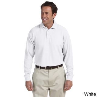 Chestnut Hill Mens Long sleeve Performance Plus Pique Polo Shirt White Size XXL