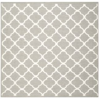 Safavieh Hand woven Moroccan Dhurrie Grey Wool Rug (7 Square)