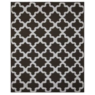 Flat weave Beige/ Brown Abstract Pattern Wool Rug (9x12)
