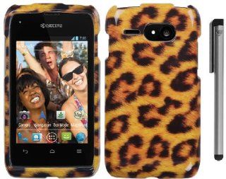Yellow Leopard Design Hard Cover Case with ApexGears Stylus Pen for Kyocera Event C5133 by ApexGears Cell Phones & Accessories