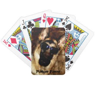 Funny German Shepherd Dog Photo Playing Cards