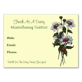 Fresh As A Daisy Housecleaning Services, Cleaners Business Card Template