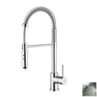 WS Bath Collections Fonte Matte Chrome 1 Handle Pull Down Kitchen Faucet