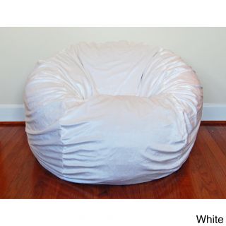 Ahh Products Cuddle Soft Minky 36 inch Washable Bean Bag Chair White Size Large