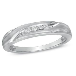 Ladies Diamond Accent Wedding Band in 10K White Gold   View All Rings