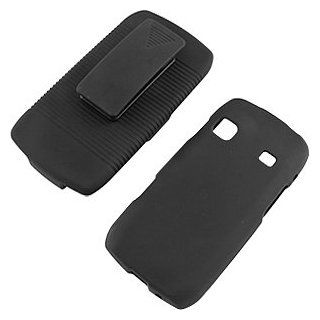 Rubberized Hard Shell Case w/ Holster for Samsung Replenish SPH M580, Black Cell Phones & Accessories