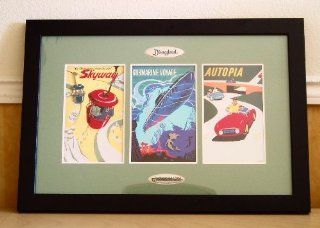 Disneyland Tomorrowland Framed Poster/ Pin Set Entertainment Collectibles