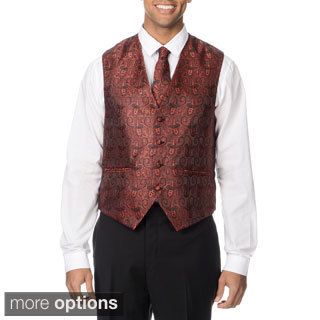 Don Mart Clothes Falcone Mens 4 piece Reversible Vest Set Red Size XL