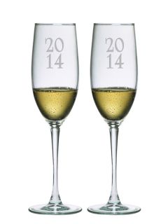 2014 Champagne Flute Glasses (Set of 4) by Susquehanna Glass Co.