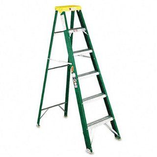 Davidson FS4006 #592 Six Foot Folding Fiberglass Step Ladder, Green/Black   Stepladders  