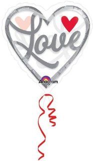 Clearly Metallic Love Valentine Heart 18" Mylar Balloon Toys & Games