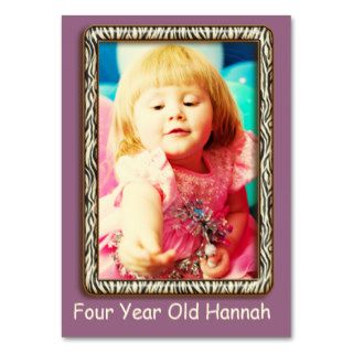 Four Year Old  Girl's Birthday Photo Cards Business Card Template