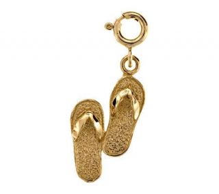 Flip Flop Sandal Charm, 14K Yellow Gold —