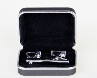 Lodestar Galaxy Rectangular Sand Dunes Gem Cufflink & Tieclip Set with Gift Box (ACV 02) Jewelry