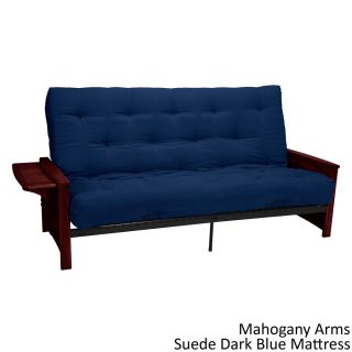 Epicfurnishings Bellevue With Retractable Tables Transitional style Full size Futon Sofa Sleeper Bed Blue Size Full
