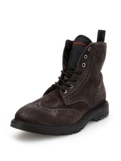 Suede Lace Up High Wingtip Boot by Pirelli