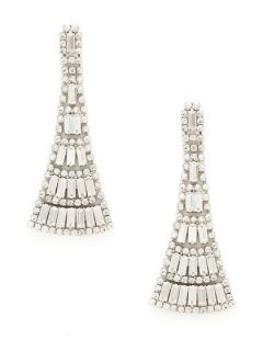 Baguette Cut Crystal Chandelier Earrings by Elizabeth Cole