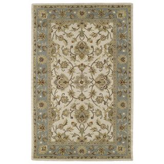 Hand tufted Lawrence Beige Kashan Wool Rug (20 X 30)