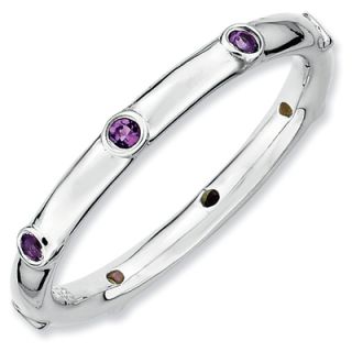 Stackable Expressions™ Amethyst Station Ring in Sterling Silver