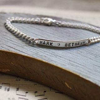personalised silver id bracelet by posh totty designs boutique