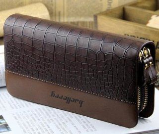 Big Mango Multi purpose Fashion Beautiful Long Business Gentleman Style Mens Crocodile Print Cellphone PU Leather Purse Bag and Clutch Two Zipper Wallet with Inner Multiple Card Holders and Telescopic Handle for Apple Iphone 4 4s Iphone 5 Iphone 5s 5c Sams