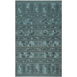 Safavieh Palazzo Black/turquoise Over dyed Geometric Chenille Rug (8 X 11)