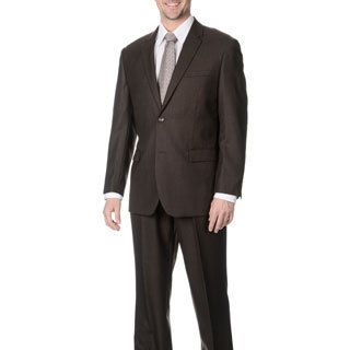 Martino Mens Wool Rich Brown Wool Blend Suit