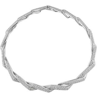 10 5/8 CT. T.W. Diamond Swirl Necklace in 18K White Gold   16   Zales