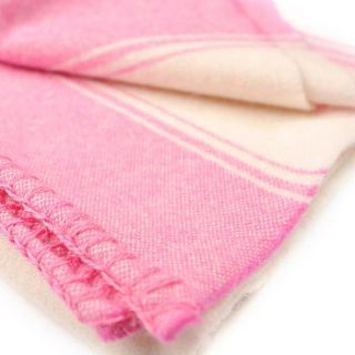 cream and sea pink baby blanket by atlantic blankets