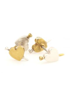 Double Sided Heart & Nail Stud Earrings by A.L.C. Jewelry
