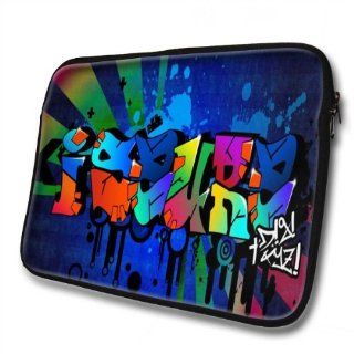 "Graffiti Names" designed for Isaura, Designer 14''   39x31cm, Black Waterproof Neoprene Zipped Laptop Sleeve / Case / Pouch. Cell Phones & Accessories