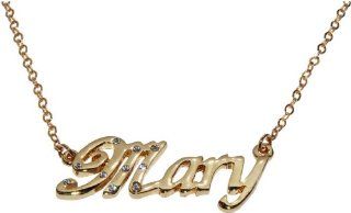 Name Necklaces Mary   Personalized Necklace Gold Plated 18K, Belcher Chain, 2mm Thick Zacria Jewelry