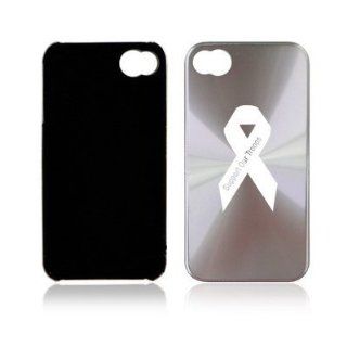 Silver Apple iPhone 4 4S 4G A2224 Aluminum Hard Back Case Support Our Troops Ribbon Cell Phones & Accessories