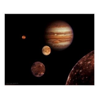 Jupiter System Montage by Voyager 1 Posters