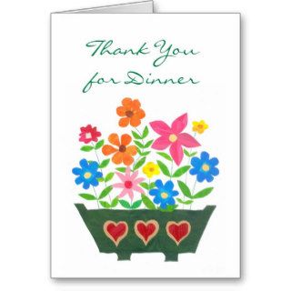 Thank You for Dinner Card   Flower Power
