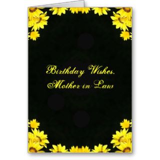 Birthday wishes Mother in law, yellow daisies Greeting Cards