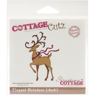 CottageCutz 'Elegant Reindeer' 4x4 inch Die Cutting & Embossing Dies