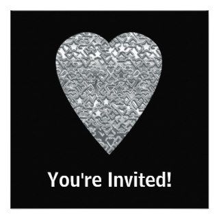 Heart. Printed Light Gray and Mid Gray Pattern. Invite