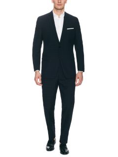 Slim Plaid Wool Suit by Calvin Klein White Label