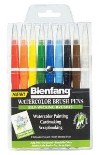 Speedball Art Bienfang Watercolor Pen Set 9/Pkg 8 Colors/1 Empty