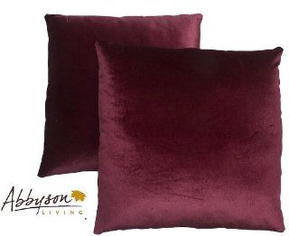 Abbyson Living Decorative Pillows, Burgundy, Set of 2   Throw Pillows