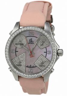 Jacob & Co. JCM79PBZ  Watches,Womens Five Time Zone Pink Mother of Pearl Dial Pink Rubber, Luxury Jacob & Co. Quartz Watches