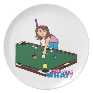 Billiards Girl Party Plates