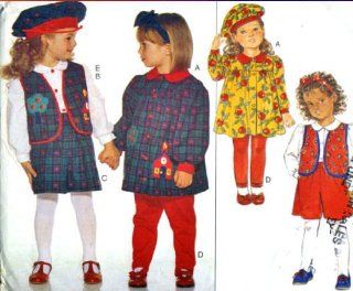 Butterick Sewing Pattern 3648 Toddler Dress, Vest, Blouse, Shorts, Leggings & Beret, Size 2 3 4