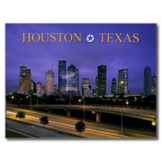 Skyline of Houston, Texas at dusk Postcard
