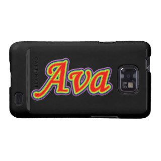 Ava   Rainbow   On Black Samsung Galaxy S2 Cover