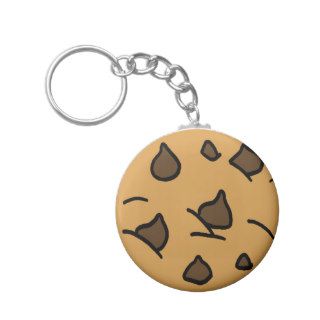 Cartoon Clip Art Chocolate Chip Cookie Dessert Key Chains