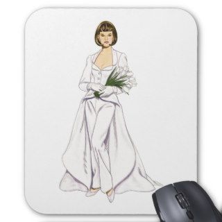 Satin Wedding Pantsuit Mousepads