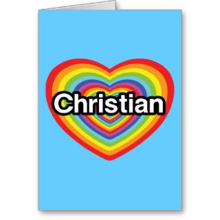 I love Christian rainbow heart Cards